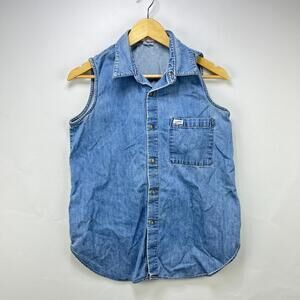 Vintage 90s Guess Made in USA Denim Vest Womens Large